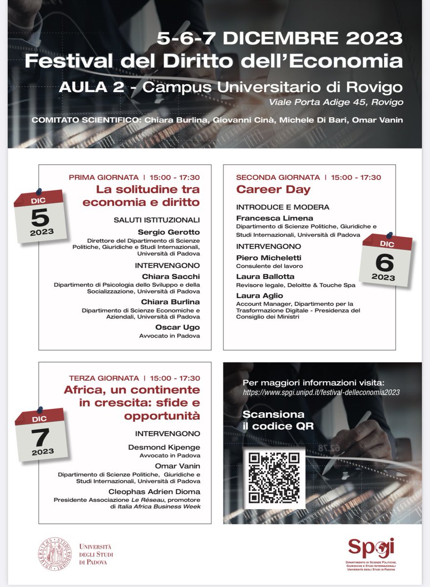 Interessati a scoprire il nesso tra #solitudine, #economia e #diritto? Vi aspettiamo al #festival del Diritto e dell’Economia a #Rovigo il 5 Dicembre alle 15!! 
Saranno con noi la Dotteressa Chiara Sacchi (DPSS - UniPD) e l’Avvocato Oscar Ugo (UgoLegal).

lnkd.in/e5gXwUEy