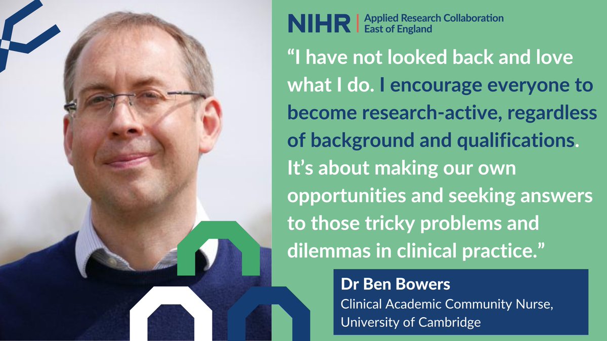 📚In our latest blog, <a href="/Ben_Bowers__/">Dr Ben Bowers</a>, a former <a href="/ARC_EoE/">NIHR ARC East of England</a> fellow, shares his #research journey and highlights the important role of #nurses in shaping the future of impactful #research that is informed by high-quality #evidence.

🔗arc-eoe.nihr.ac.uk/news-blogs/blo…

#ShapeTheFuture #NHS75