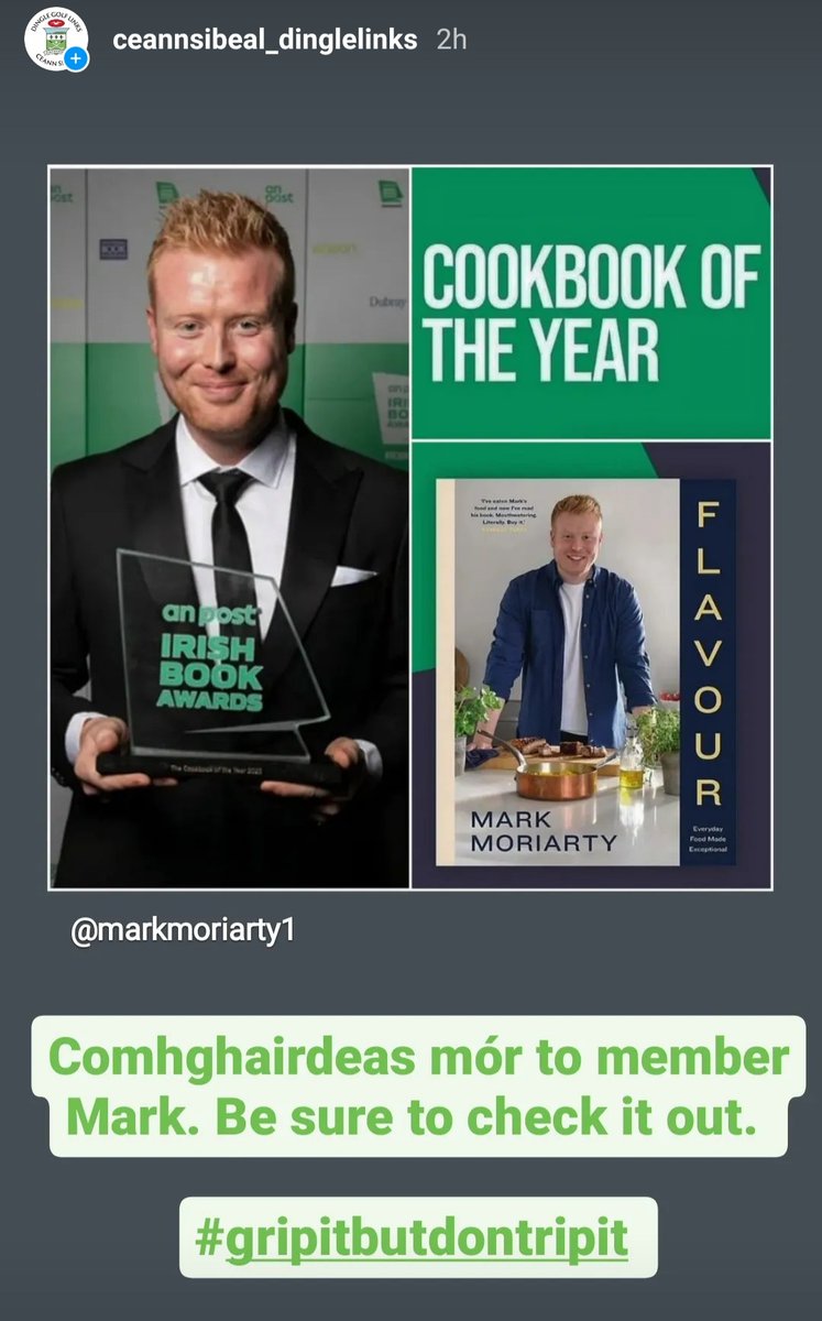 Comhghairdeas mór to member @MarkMoriarty1 on his @AnPostIBAS award! 💪👏 Be sure to check it out 📖 #gripitbutdontripit 😉⛳ #ceannsibeal #corcadhuibhne