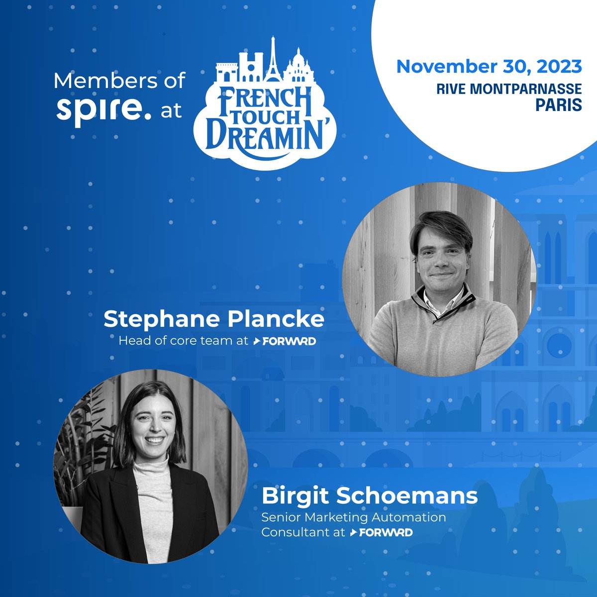 🎉 Joining <a href="/salesforce/">Salesforce</a>'s French Touch Dreamin' in #Paris? Don't miss "From Zero to Hero in Salesforce Data Cloud" led by two #MembersOfSpire from <a href="/forward_eu/">FORWARD</a>. Dive into #DataCloud &amp; aim for #CustomerSuccess! 📍La Seine, 11:35-12:00 PM Info:  bit.ly/3QSrl6y #FTD23 🚀💼