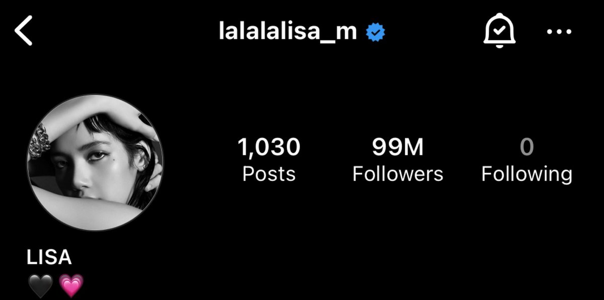 bumper1lili's tweet photo. อีก 1M ลิซ่าก็จะเป็น kpop 'คนแรก' ที่มียอดฟอลออนไอจี 100M สินะ 💅😌 #LISA https://t.co/SQwnY6TbaO