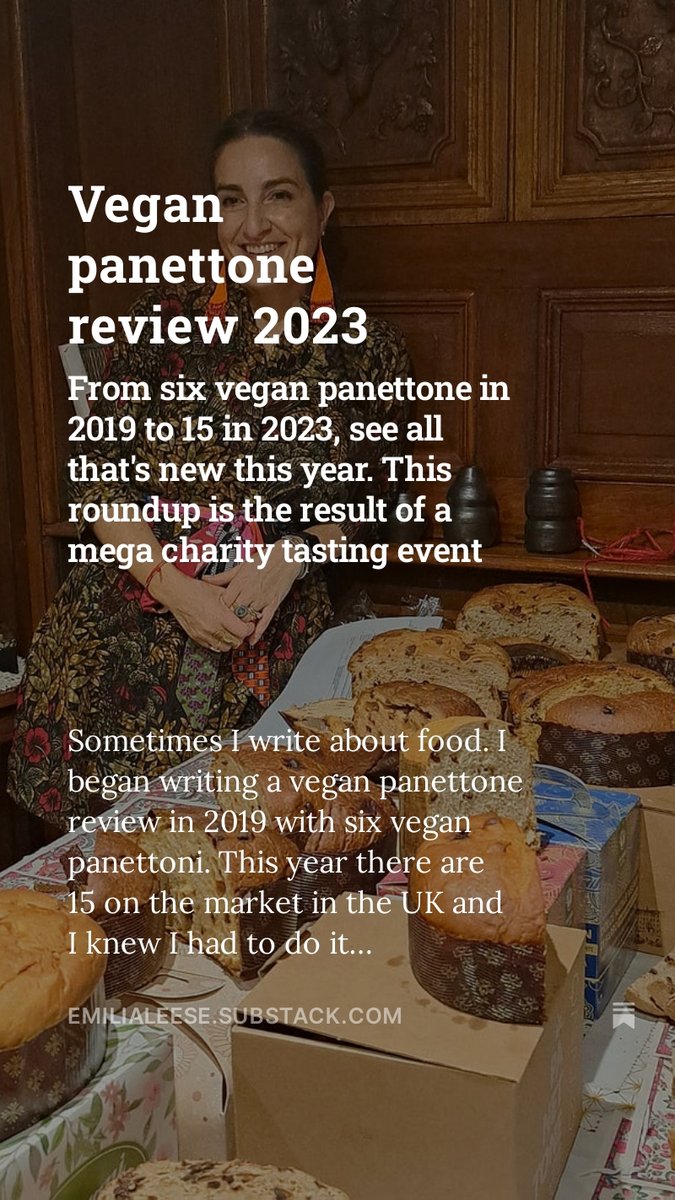 Vegan panettone review 2023. We sampled all the vegan panettone available on the UK market and tell all open.substack.com/pub/emilialees…