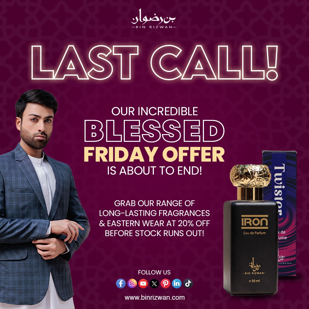 BinRizwanOff's tweet photo. Tick-tock, Just 3 days left in the Bin Rizwan Blessed Friday Sale. Dive into style while saving money. Order now before the spotlight fades on these fantastic deals.

Order Now!
https://t.co/Spe5WS7QPT 

#BinRizwanSale #blessedfriday #Sale #Readytowear #fashion #BinRizwan https://t.co/04JkeB4iqk