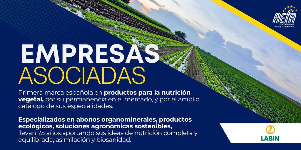 <a href="/LABINnet/">LABIN</a> es otra de nuestras #empresasasociadas que hoy te presentamos en @aefaagro. Especialistas en #nutricionvegetal AEFA #SomosAEFA