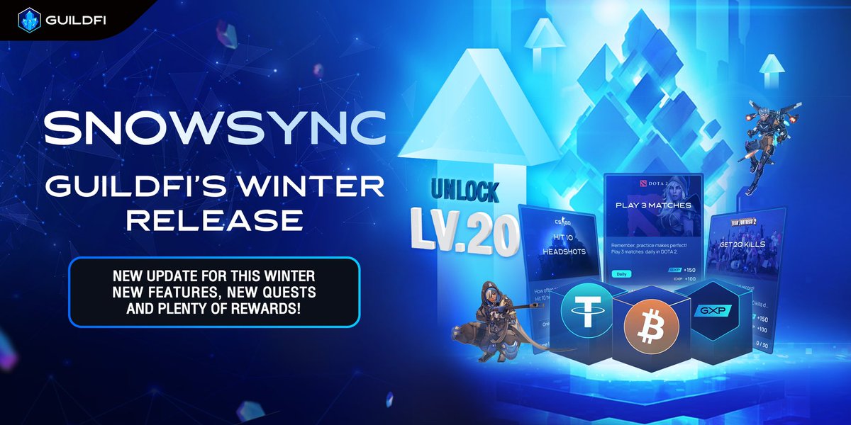 GuildFi Platform Update Alert‼️🚨

The Winter festivities are right around the corner! 

Brace yourselves for our Snowsync Winter Release, where users can enjoy new exciting features, quests, and a load of rewards including BTC (yes big daddy Bitcoin!), USDT, and GXP up for