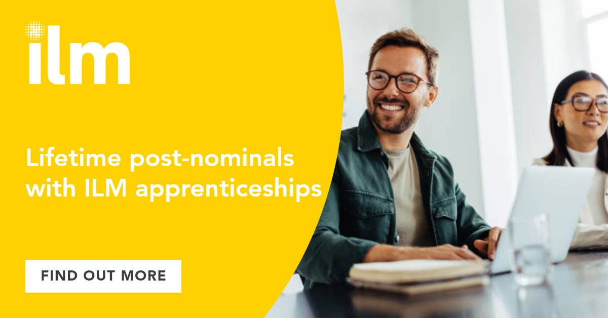 By utilising the ILM end-point assessment for level 6 and 7 apprenticeships, all apprentices can take advantage of lifetime post-nominals, with no additional fees to pay.

Find out more: ow.ly/PrrX50Q8Loz

#ilm #managementapprenticeships