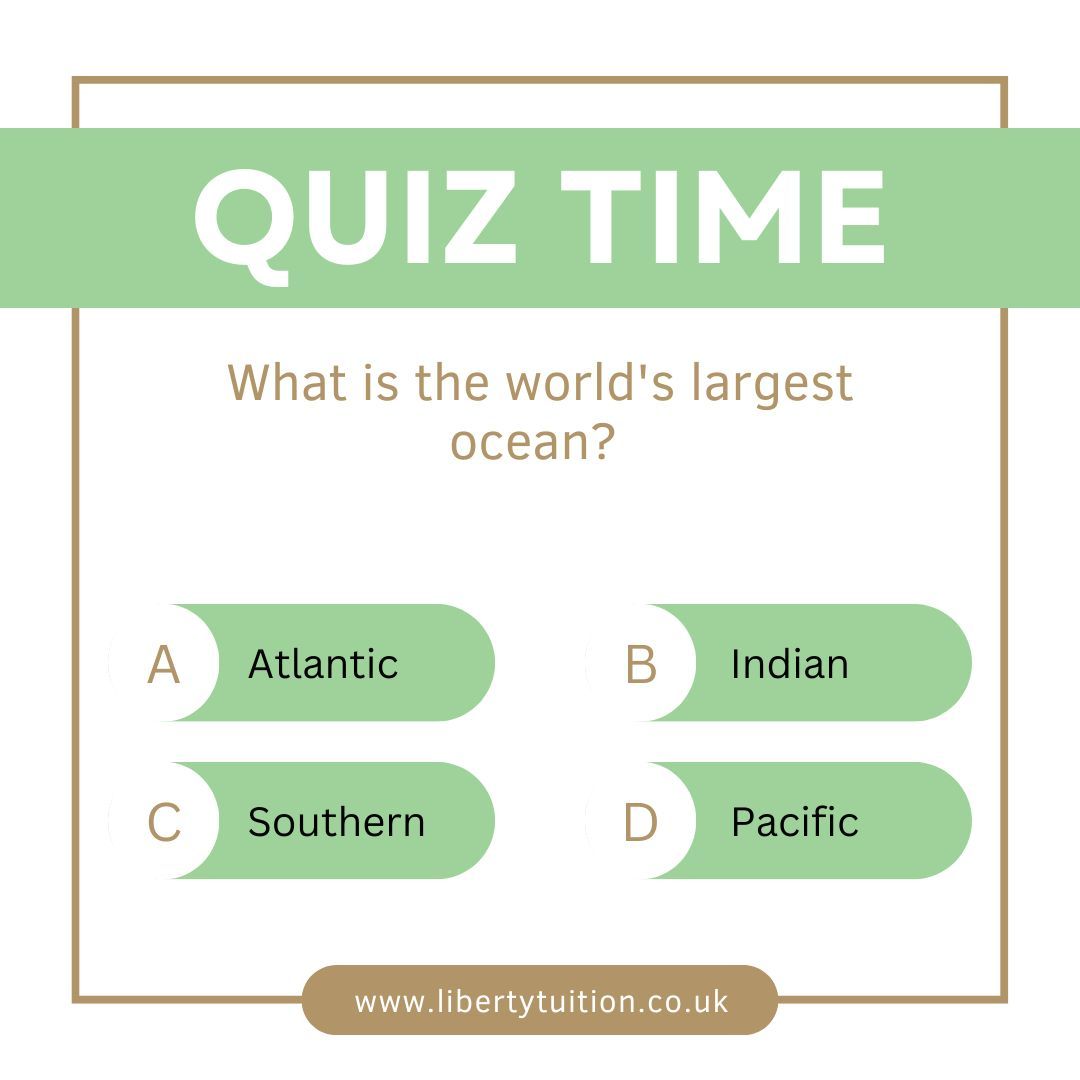 Let's see how well you know your geography! Share your answer in the comments below. 

#OceanTrivia #GeographyChallenge #LargestOcean #AnswerAndLearn
