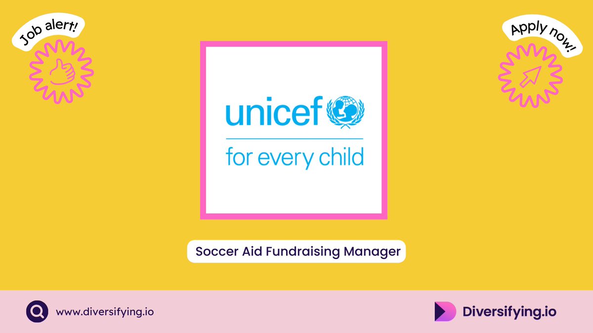 📣 Soccer Aid Fundraising Manager - @UNICEF_uk 💰£43,000 📍London (Hybrid) ⏳ 12 pm, 30 Nov 2023 Would you like to be responsible for the delivery of multiple fundraising activations and initiatives as part of Soccer Aid for UNICEF 2024? Apply now via: ow.ly/smaL50QbsGQ