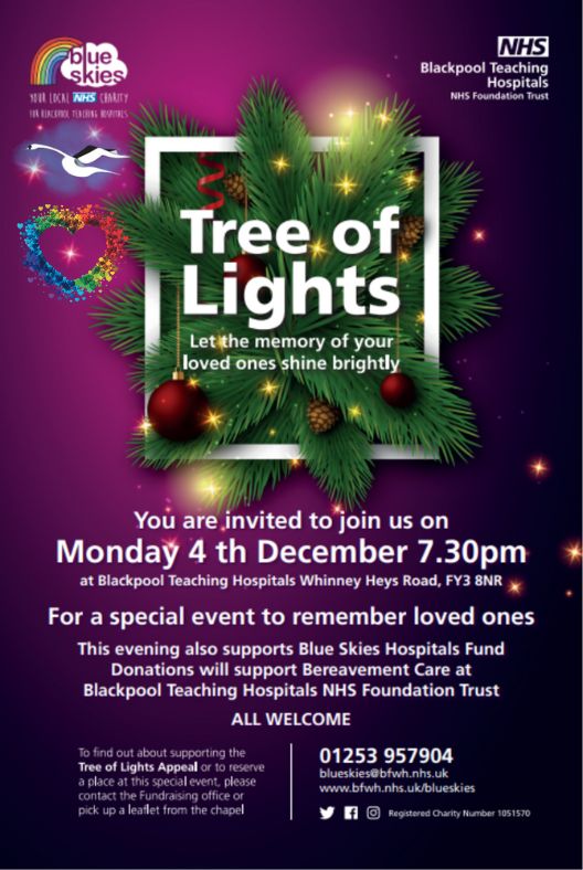 It is the Annual Tree of Lights event next week. Blue Skies extends a warm invitation for you to be a part of a cherished tradition. Please join us at 7.30pm for our annual Tree of Lights event in the main entrance. Find out more about the event here.buff.ly/46Pwp2i