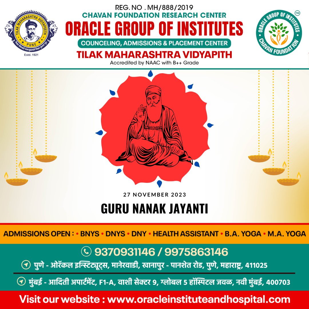 OracleCollege's tweet photo. Celebrating the light of Guru Nanak Dev Ji's wisdom on this auspicious #GuruNanakJayanti 🌟 May his teachings of love, equality, and compassion illuminate our lives. #Waheguru #BlessingsOnGuruNanakJayanti 🙏✨ https://t.co/PudKw7vRBh