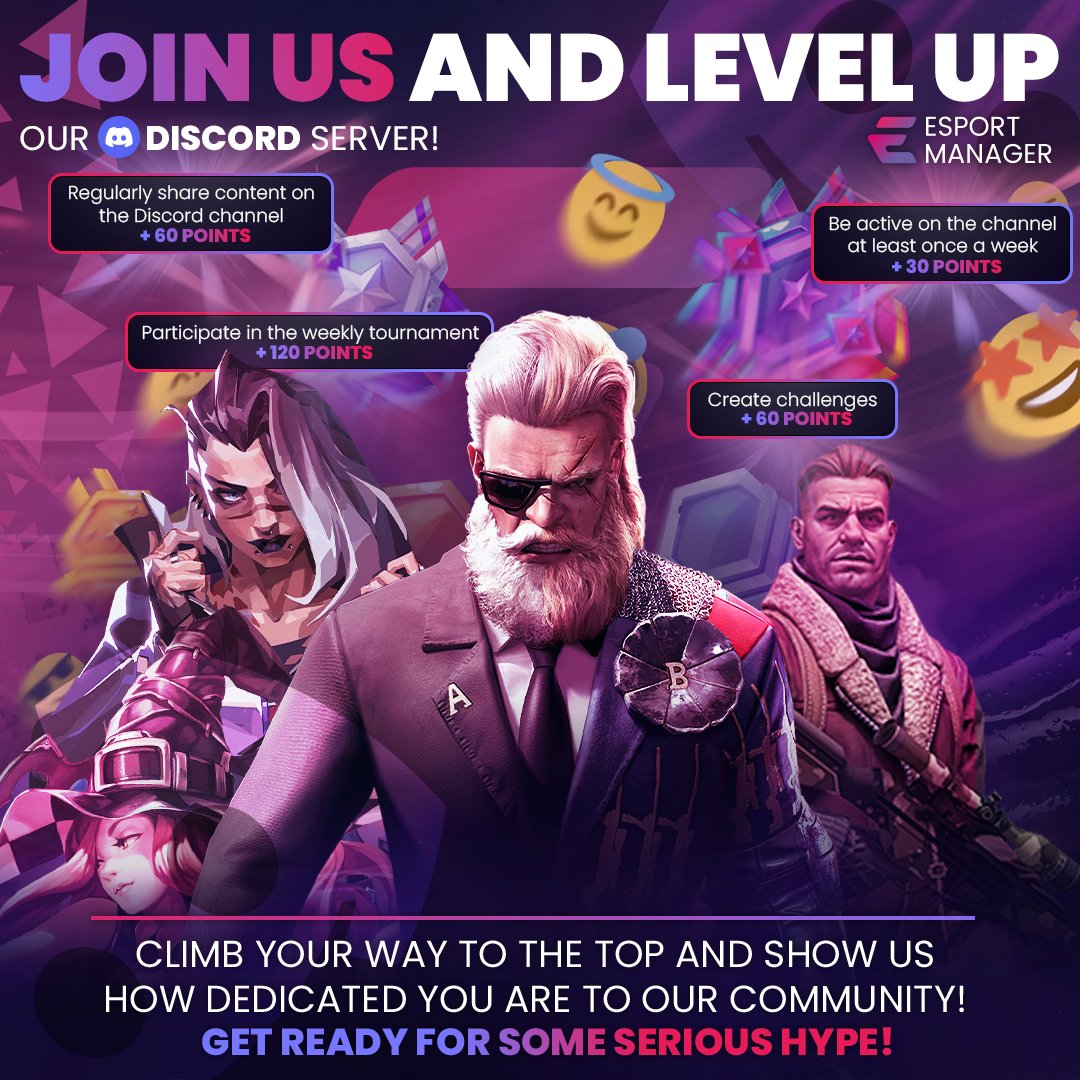 EsportManager_'s tweet photo. 🚀💥 Finally, what we've all been waiting for! 🎉 Our new ranking system is coming soon to our Discord server, and these rewards are definitely worth participating in! 💎😍🎊
https://t.co/FG6q2nzQkI
#RankingSystem #gaming #Esport https://t.co/NiOIrpSQQf