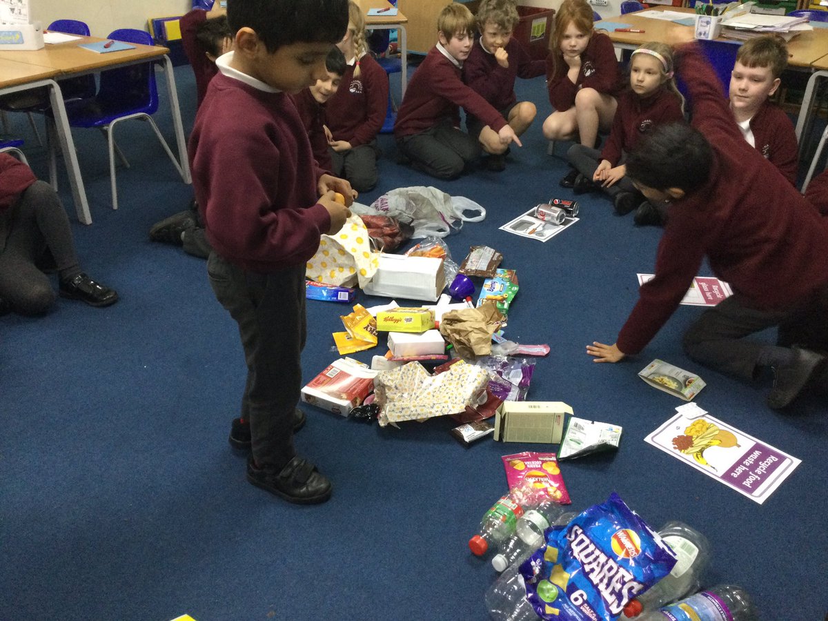 ThamesideSch's tweet photo. #tigerstps came back from break to discover someone had emptied the contents of the bins onto our carpet! We enjoyed sorting the rubbish into recycling piles and writing persuasive adverts about what the objects could be turned into. #writinghook #inspiringwriting https://t.co/AMI6oQkdOH