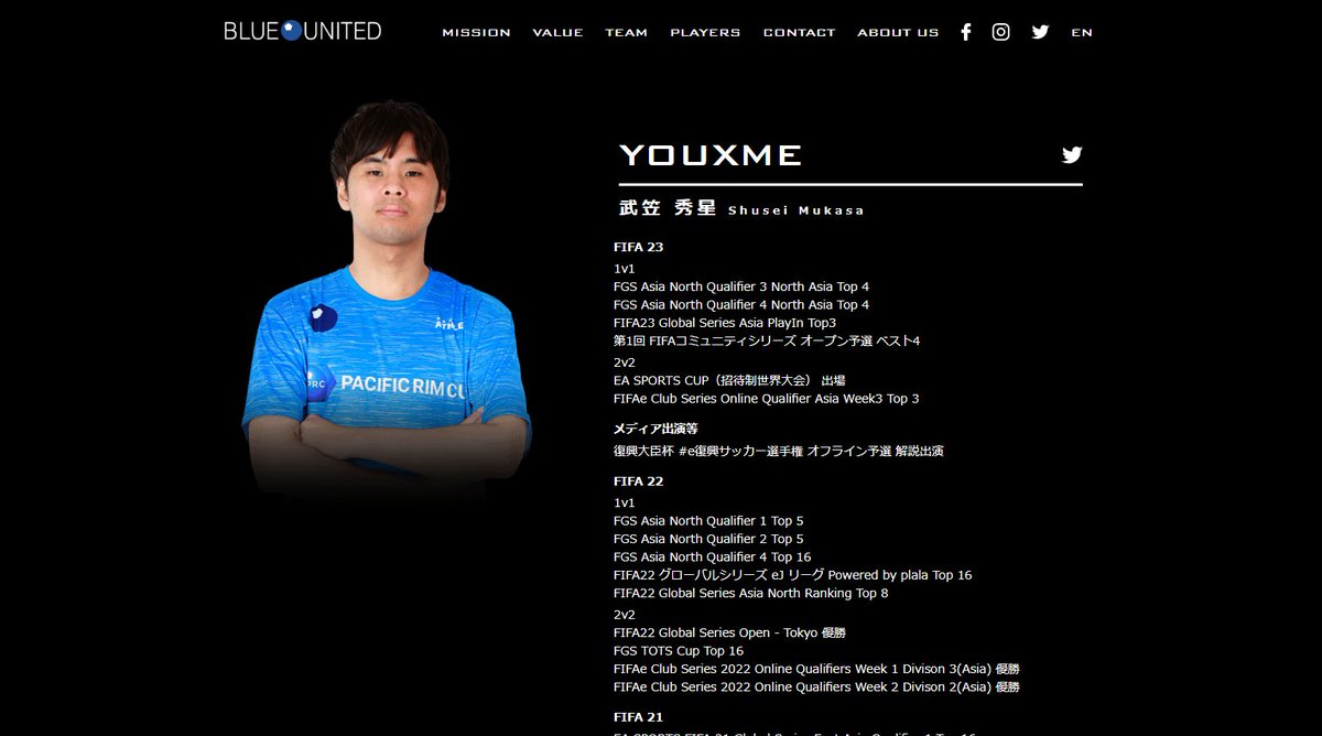 BlueUnitedeFC's tweet photo. ＼公式サイト更新🔵／

#BLUeFC の公式HPが更新されました✅
今季のユニフォームを着用した各選手の写真や実績を掲載🎮

チームビジョンや運営元のBlue Unitedについても確認できます✨

あなたの推しの選手は誰ですか👀？

ぜひ1度ご覧になってみてください🔵

公式HPは👇
https://t.co/CIVdjhukbt https://t.co/tewygV5FWs