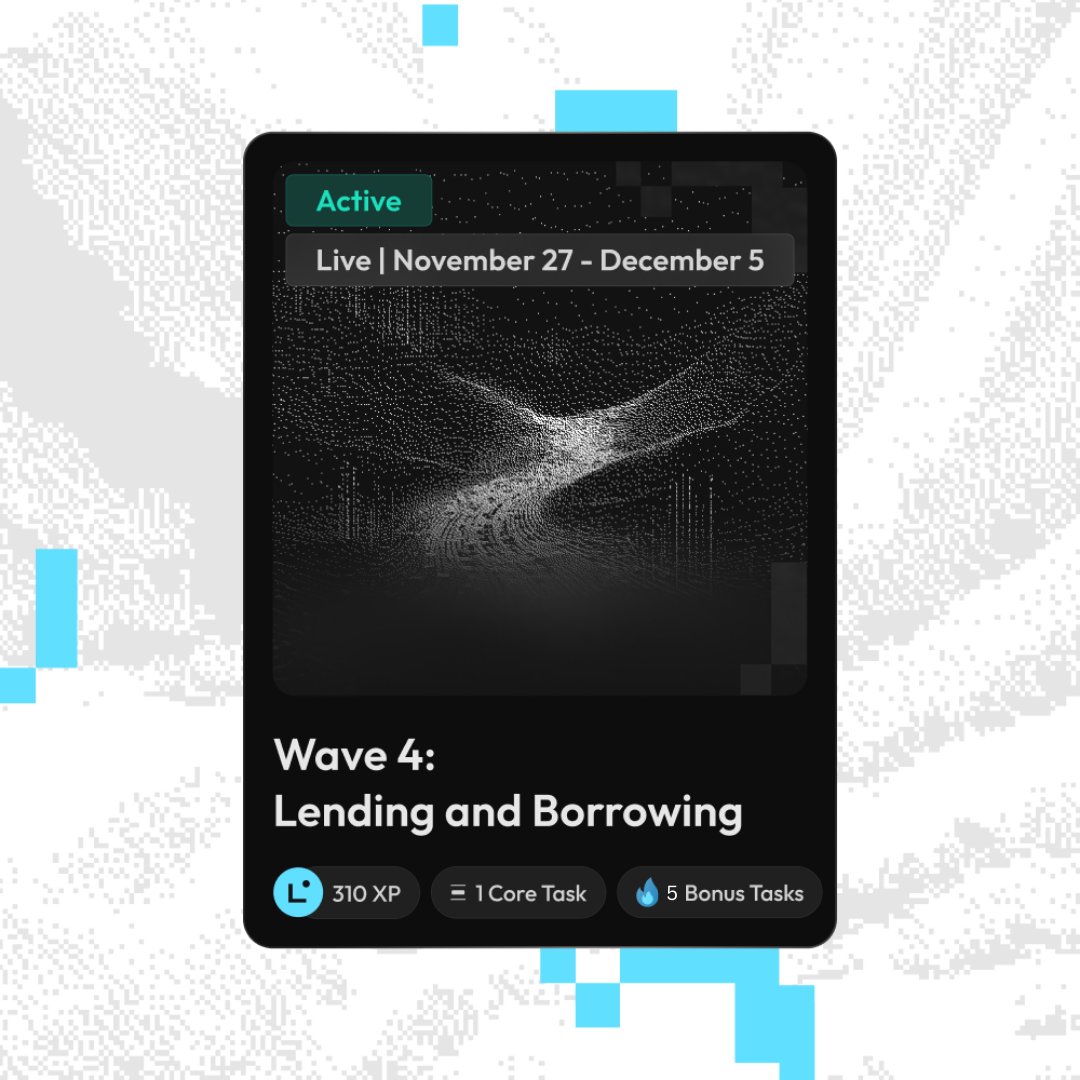 Wave 4 of the DeFi Voyage launches today on intract.io/linea/! Are you ready to tackle lending and borrowing on L2s?

We tackle the importance, mechanics, and risks of lending and borrowing in DeFi here: linea.mirror.xyz/uk5c27ZQQKkeTn…