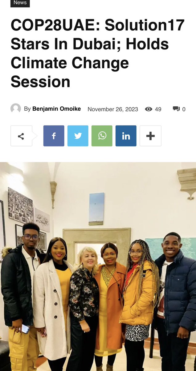 Solution17Green's tweet photo. @marinayprinces @BookFisayo @FolukeMichael @NYUAbuDhabi @DrSalisuDahiru @FMEnvng @NCCCNigeria @environewsng With the approval of the UAE Ministry of Education and UNESCO Greening Education Partnership, @Solution17Green in partnership with @NYUAbuDhabi will host C𝗢P2８ A𝗿𝘁 𝗳𝗼𝗿 C𝗹𝗶𝗺𝗮𝘁𝗲 C𝗵𝗮𝗻𝗴𝗲 on Dec 2 at the Greening Education Hub #Artnovation 

@DrSalisuDahiru @FMEnvng https://t.co/9pQ50Y1kkY