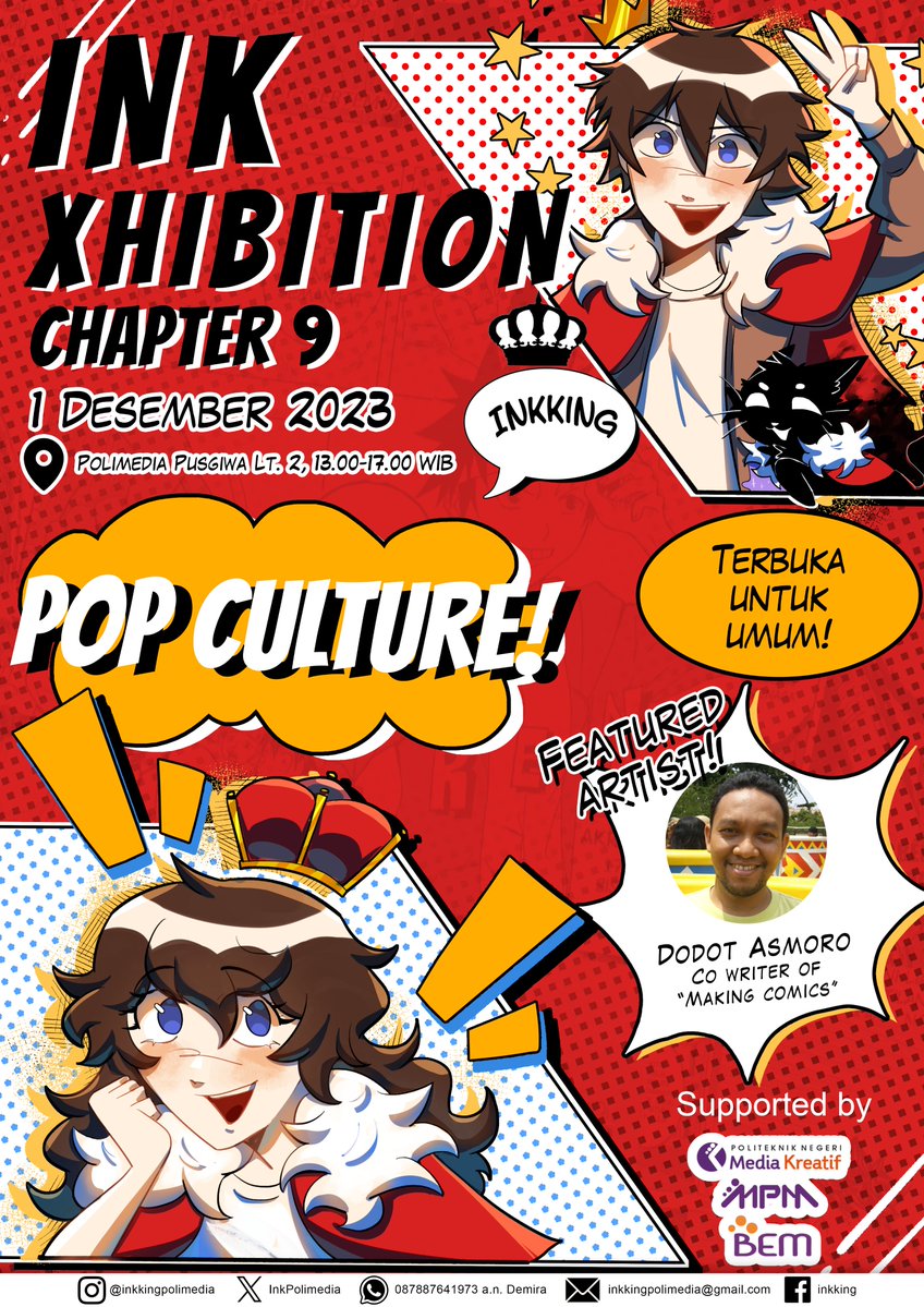 InkPolimedia's tweet photo. Selamat pagi, siang, sore atau malam!

Inkxhibition balik lagi!
Inkxhibition itu apa?
Inkxhibition adalah acara pameran ilustrasi dari anggota Inkking dan acara utama yakni pembicara dari narasumber yang berpengalaman sekali tentunya.

#Inkxhibtionchapter9 #Inkxhibition #inkking https://t.co/KMPKXsN3ol