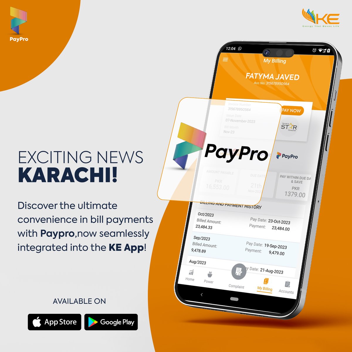 Say goodbye to hassle and hello to seamless bill payments!
Explore the integration of Paypro into the KE App, bringing you the ultimate convenience. 💳🌐 

#Paypro #KEAppExperience
