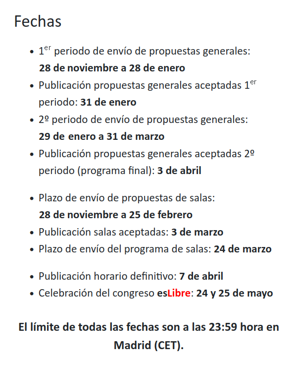 esLibre_'s tweet photo. ¡#esLibre2024 ya tiene fecha!

Gracias a @GnuLinuxVlc, comunidad anfitriona este año, nos vemos los días 24 y 25 de mayo en @LasNavesINN y @LaMutant_

Así que... ¡abrimos el envío de propuestas!

+ info: https://t.co/7Orddxs62h

#SoftwareLibre #HardwareLibre #CulturaLibre

👏👏👏 https://t.co/tnqIVSLVhw