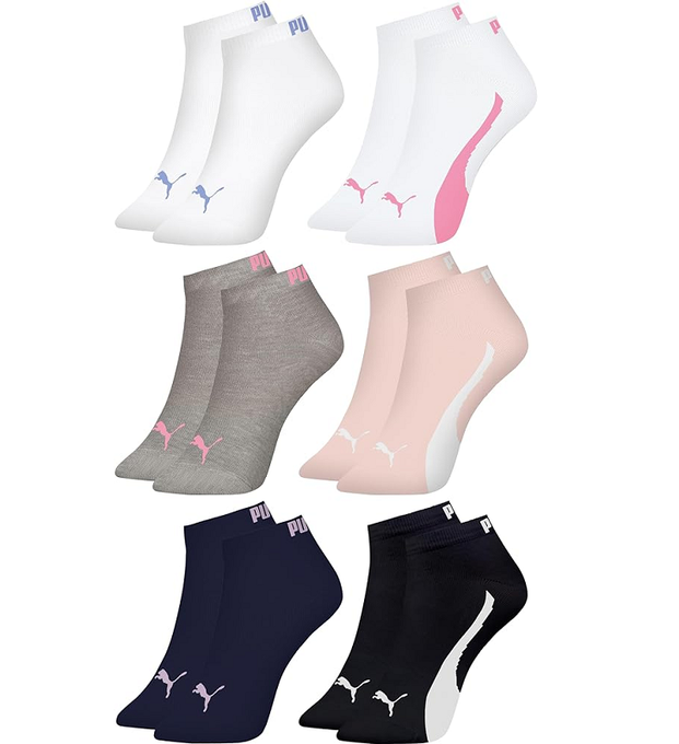 Kit 6 Pares Meia Puma Sapatilha Esportiva Cano Curto Feminina Adulto