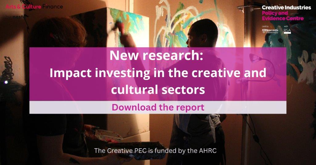 CreativePEC's tweet photo. Our new research explores impact investing in the creative  sector- at a time when it urgently needs to examine additional funding models. Commissioned by @CreativePEC &amp; by @SandersonFran, @seva_phillips from @artsculturefin, &amp; David Maggs.
Download:  https://t.co/q5G4rYQMsR
1/3 https://t.co/DM3Vb0EWi5