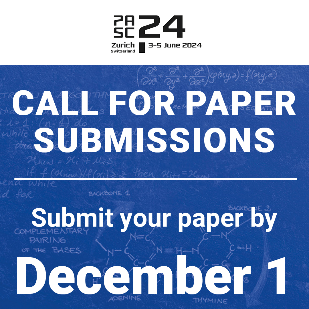 📅 The Deadline to submit your papers approaches fast! The #PASC24 Papers Program Committee looks forward to receiving your contribution by December 1! 👉 pasc24.pasc-conference.org/submission/gui…