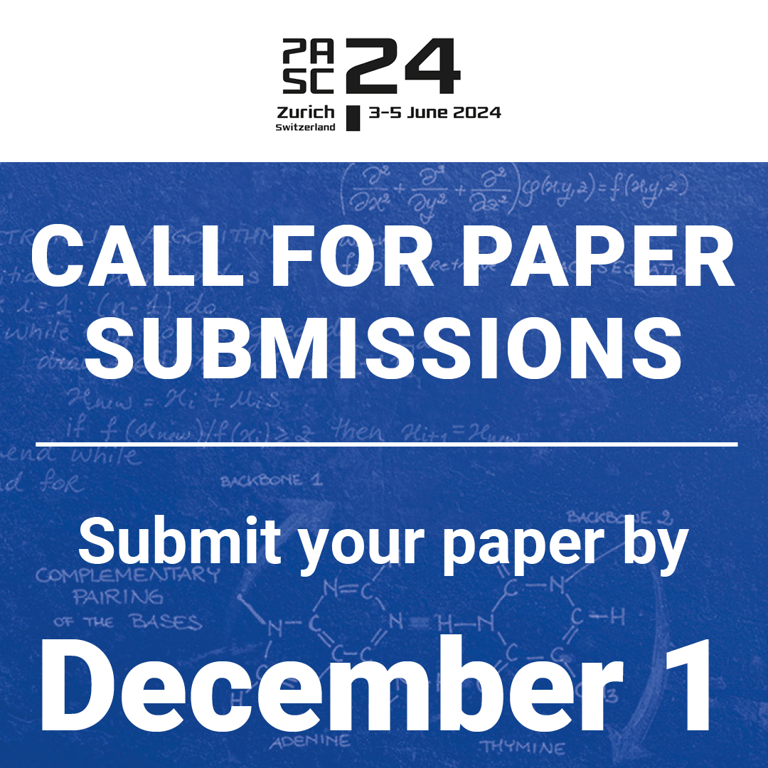PASC_Conference's tweet image. 📅 The Deadline to submit your papers approaches fast!
The #PASC24 Papers Program Committee looks forward to receiving your contribution by December 1!
👉 pasc24.pasc-conference.org/submission/gui…