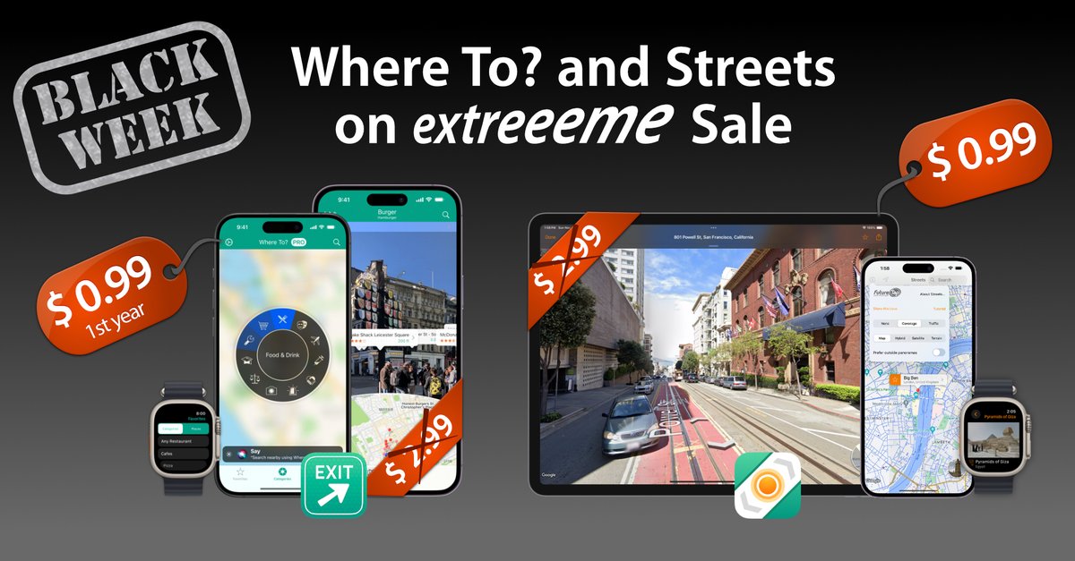 ortwingentz's tweet image. Today is the last day of our 66% off #BlackWeek #Sale for Where To? and Streets:
futuretap.com/black-friday

Also please have a look at all the great apps that participate in #IndieAppSales and consider helping us out with a repost or by telling your friends:
app.indieappsales.com