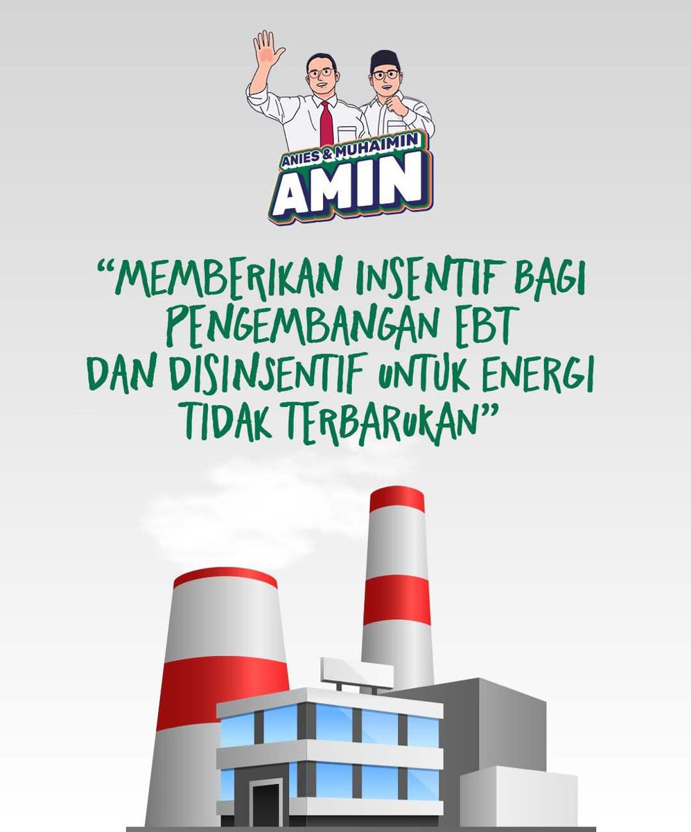 Waktunya pemerintah serius mendorong keberlanjutan energi dengan menyetop insentif untuk energi fosil dan mendorong insentif untuk energi terbarukan. 

#SATUEnergiBaru
#AniesMuhaimin2024