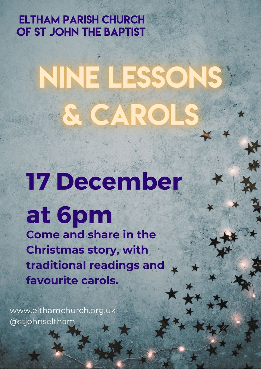 Join us on Sunday evening at 6pm for #9lessonsandcarols. A service of beautiful music and classic carols! #itschristmas. @SouthwarkCofE @SEninemag