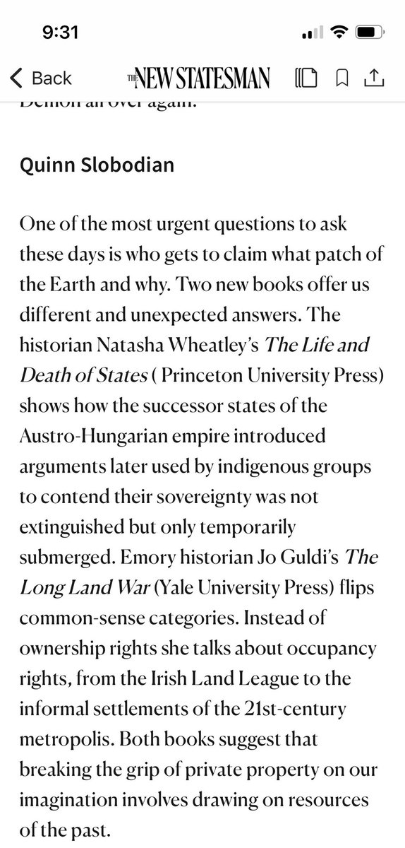 Grateful to @zeithistoriker for the shout out in the @NewStatesman Books of the Year 2023 @PrincetonUPress @PrincetonHist