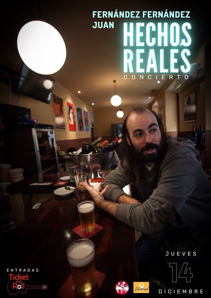 JFernandezBIS's tweet photo. El jueves 14 de diciembre, en el @libertad8cafe, a las 21:00, HECHOS REALES.
Entradas disponibles en @ticketandroll 
https://t.co/Ir7odGdkQp

foto @mavaldivielso https://t.co/MsdqgyTHkx