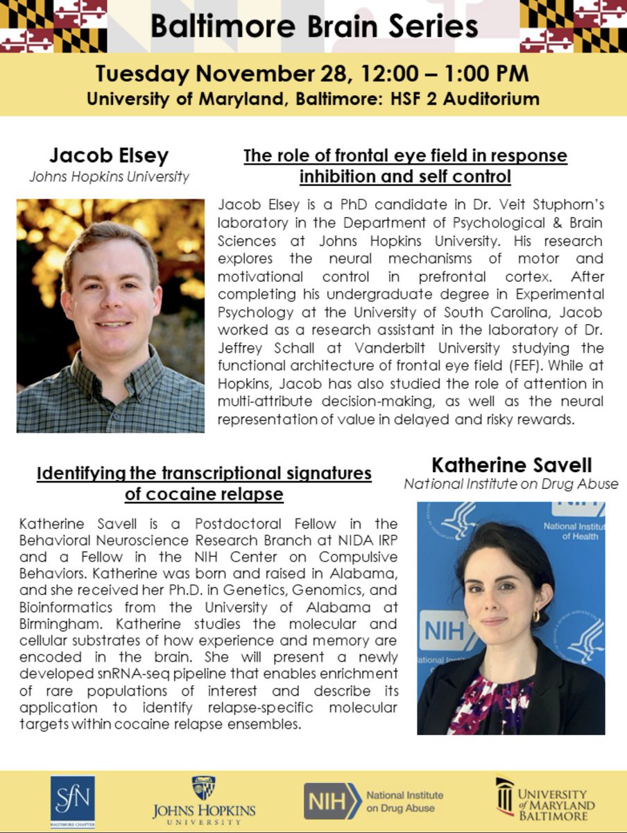 Welcoming you all back from the holiday weekend with a treat - another BBS seminar! Join us TOMORROW at UMB for two exciting talks by Jacob Elsey <a href="/elseyjg/">Jacob Elsey</a> and Katherine Savell <a href="/KatherineSavell/">Katherine Savell</a>. Zoom link can provided upon request.