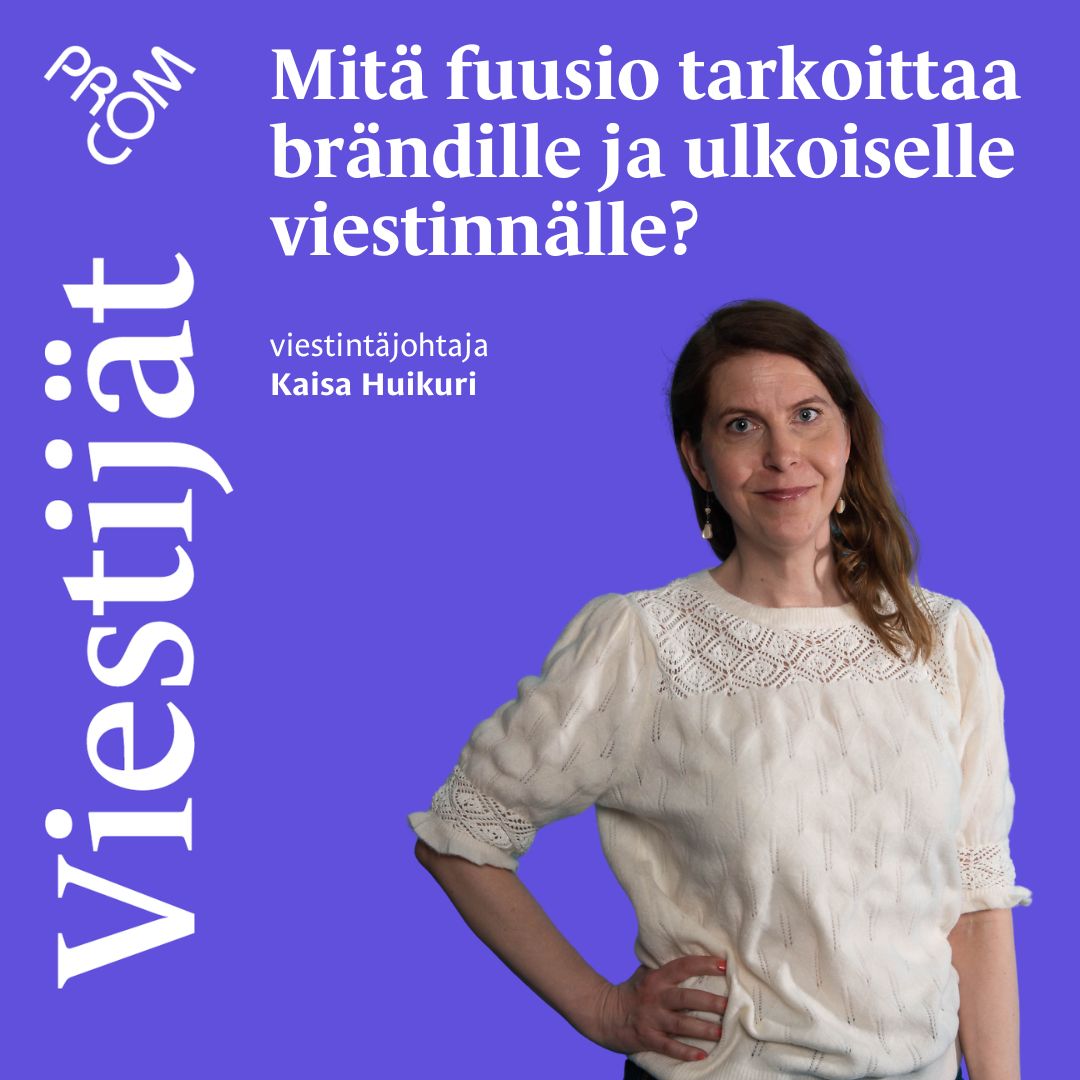 Uusi Viestijät-blogiteksti!✨ Mitä fuusio tarkoittaa brändille ja ulkoiselle viestinnälle?

Viestintäjohtaja <a href="/KaisaHuikuri/">Kaisa Huikuri</a> vinkkaa Viestijöissä 9 asiaa #fuusio'tilanteen viestintään #brändi'n ja ulkoisen viestinnän kannalta.

Lue teksti: buff.ly/46DsnsZ 

#viestintä