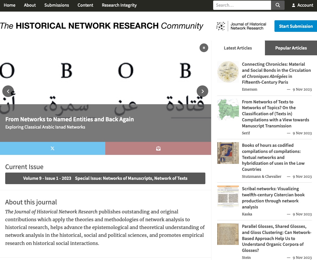 Big news for us: The Journal of Historical Network Research (JHNR) has moved providers and is now available at jhnr.net. Note that we're still in transition and wait for DOIs to update. Big thanks to <a href="/C2DH_LU/">C2DH_LU</a>, <a href="/uni_lu/">uni.lu</a> &amp; <a href="/ubiquitypress/">Ubiquity Press</a> for the support!