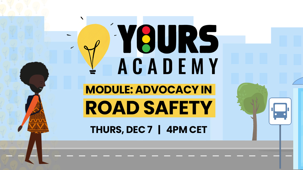 Join us on Thursday, December 7 at 4 pm CET, as we launch our next module on Advocacy in Road Safety 🚦

Find out more about what advocacy is, identify its key elements, and understand the attributes of what makes an effective advocate 🙌

Register: us06web.zoom.us/meeting/regist…