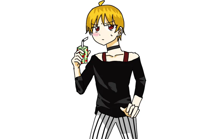 なんだよ別にリンゴジュースくらい飲んだっていいだろ星歌さんの顔です