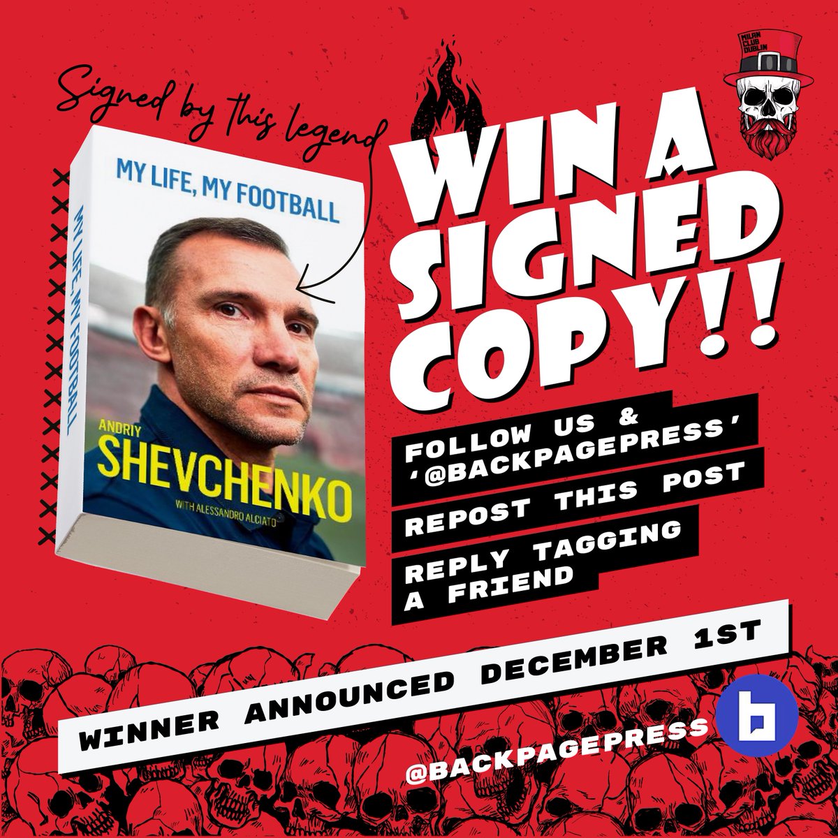 🚨 Thanks to @BackPagePress we’ve a few signed copies of Shevchenko’s new book to give away! Here’s the details on how to enter and win this gift from a Rossoneri legend 👇🔴⚫️ #ForzaMilan