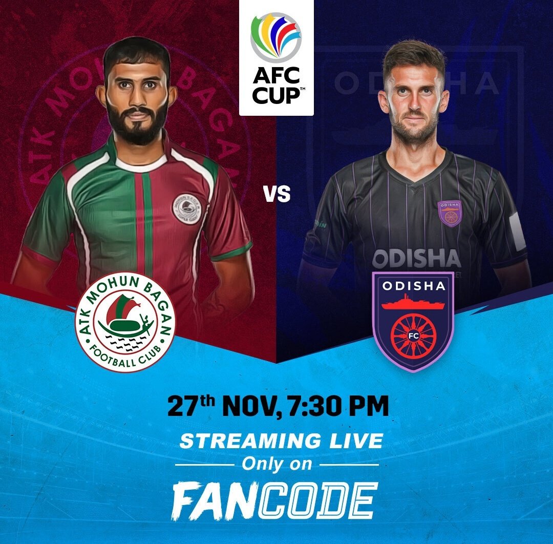 sachya2002's tweet photo. All Indian clash in the AFC Cup tonight between Mohan Bagan and Odisha FC. #AFCcuponFancode https://t.co/PLbSaCv7bI