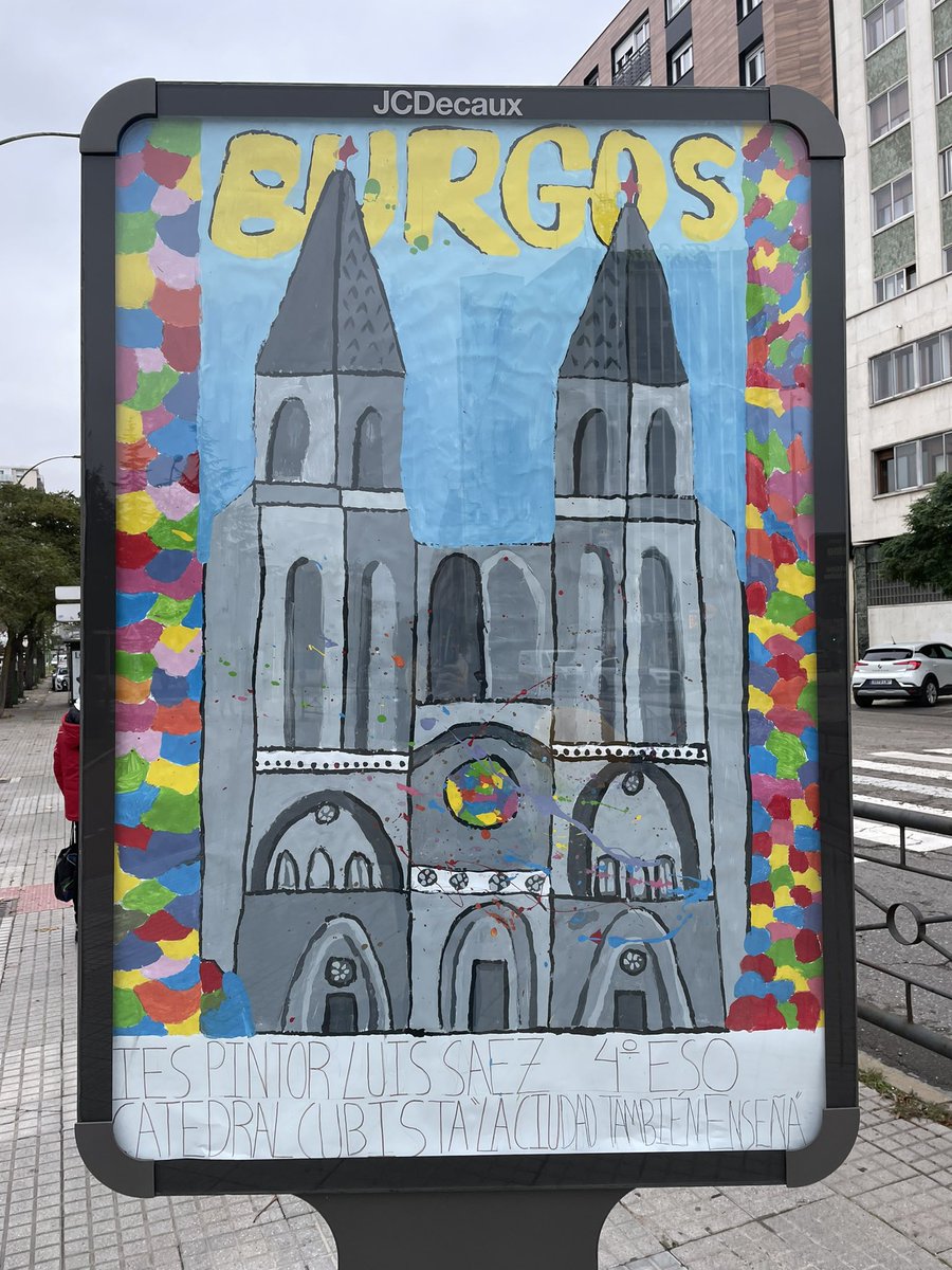 Aprovechando que se cumplen 50 años de la muerte de #Picasso, varios coles de #Burgos dentro de programa educativo “La ciudad también enseña” han hecho interpretaciones cubistas de personajes de la ciudad. Y anda que no molan 🥰😍