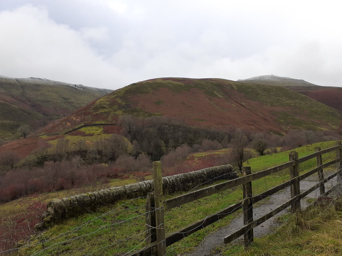 Blackden Clough/Sealedge from A57 Snake Road, first snow of the season visible as the low cloud rolled back.