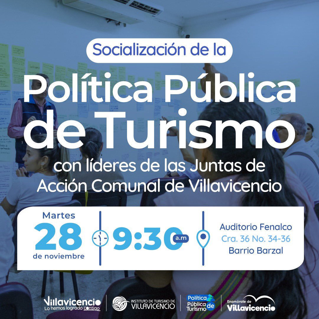 villavoturismo's tweet photo. Queremos que desde las comunidades conozcan y se apropien🙋🙋‍♀️ de la Política Pública de Turismo, por ello los esperamos en esta socialización para reforzar las experiencias y atractivos que tenemos desde las comunas y barrios. 🤩 https://t.co/OnxFx5hJtd
