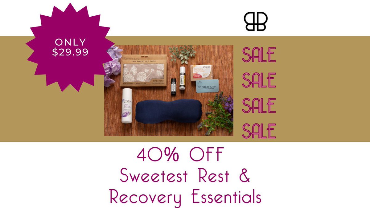 BoxBalm's tweet image. 🛍️ CYBER MONDAY SAVINGS! 🛍️

🌟 TODAY ONLY - Our Sweetest Rest &amp;amp; Recovery Essentials Box, regularly $49.99, is now just $29.99 with promo code: CYBER40 🤯 

Shop now at: buff.ly/49xcOWJ 

#CyberMonday #CancerCare #SupportLocal #SavingsAlert