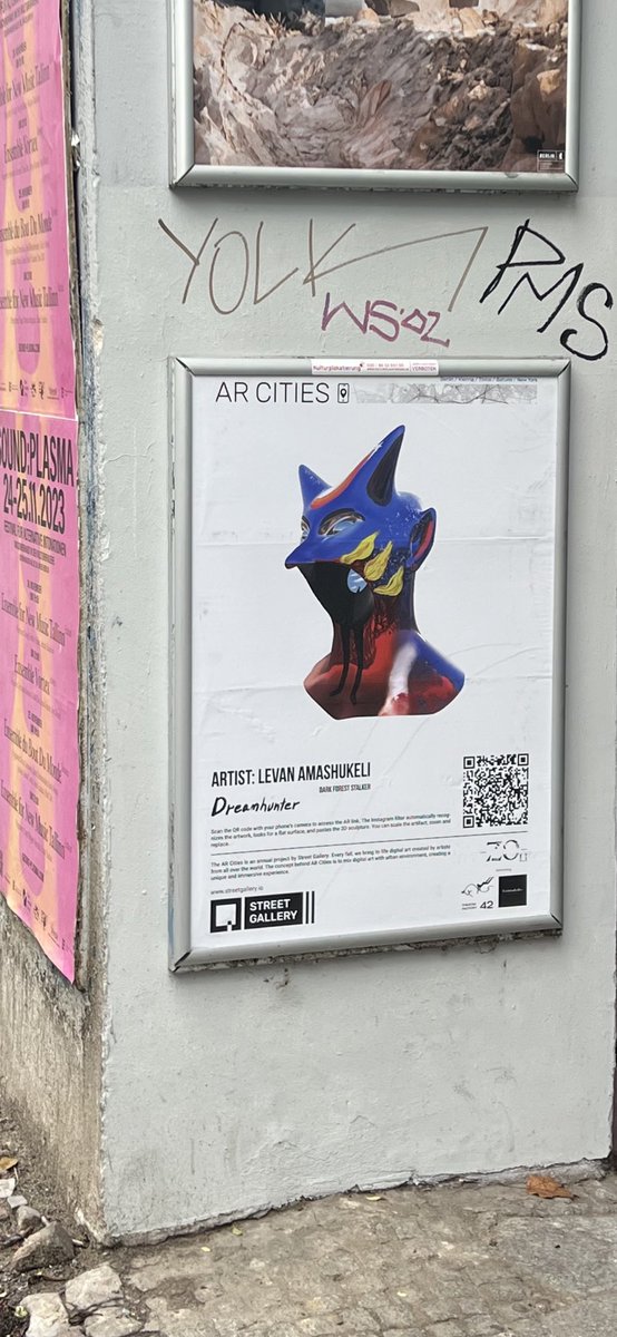 DreamhunterNFT's tweet photo. Thrilled to collaborate with @StreetGallery for AR Cities in Berlin! ๐๏ธโจ Scan the posters to witness my digital sculpture come to life. Join the magic! ๐ #ARCities #DigitalArt #LevanAmashukeli https://t.co/iGt5y21YSE