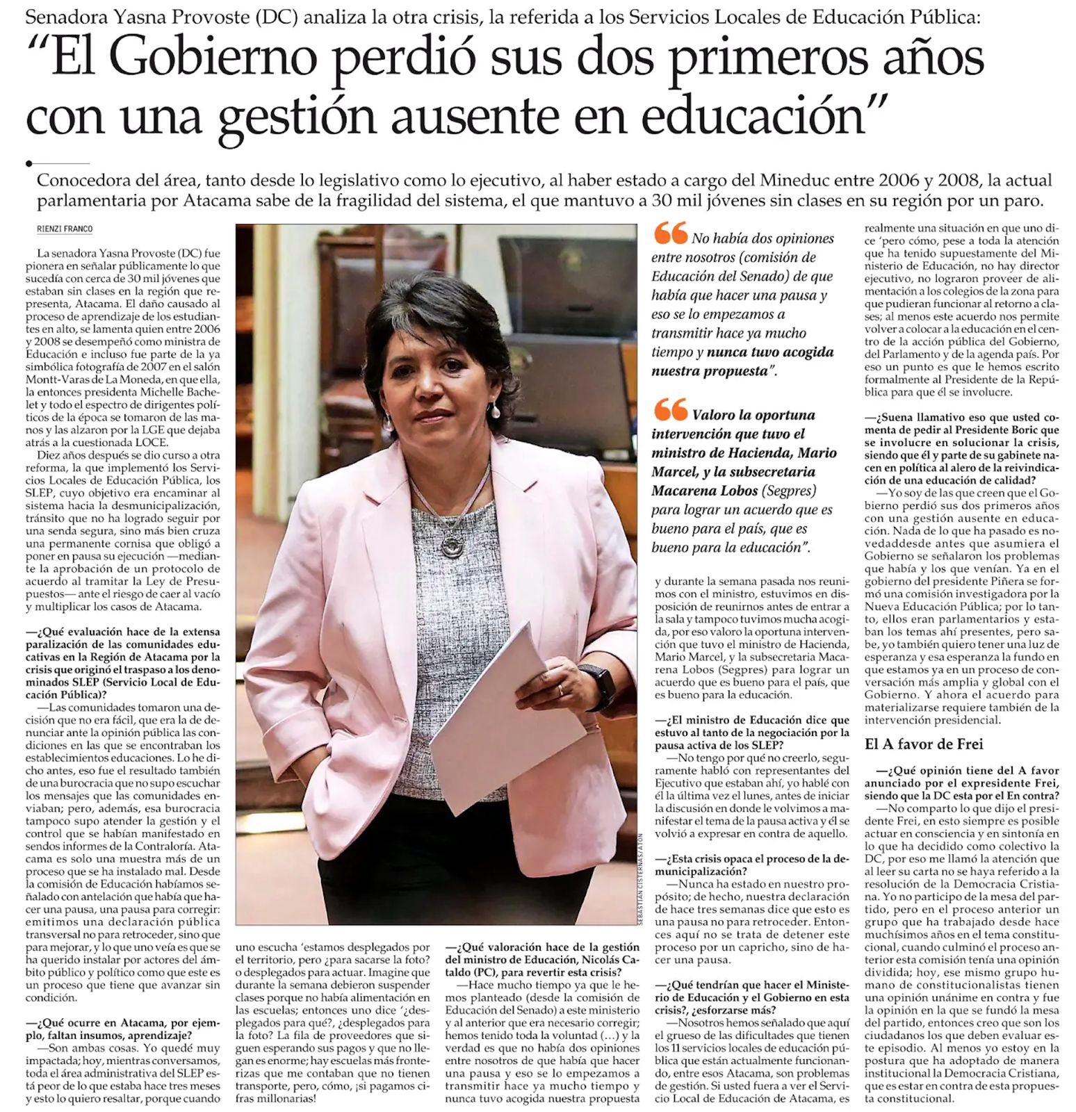 Yasna Provoste Campillay on X El Gobierno perdio dos anos con una gestion ausente en educacion. Hoy con un acuerdo transversal en el Congreso es posible recuperar la centralidad de la educacion