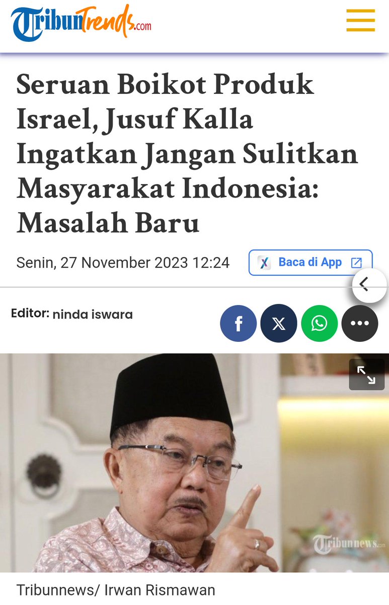 _MbakSri_'s tweet photo. Jangan‼️
"Produk² di Indonesia dibuat menggunakan bahan², tenaga kerja, modal dari dalam negeri. Jangan sampai masalah muncul di tengah masyarakat karena ajakan boikot yang tidak bijak"  
- JK -

Pra seruan boikot... Aku umbas mekdi 1-2x/bulan... Paska seruan boikot 1-2x/minggu. https://t.co/hSIgWnXQfs