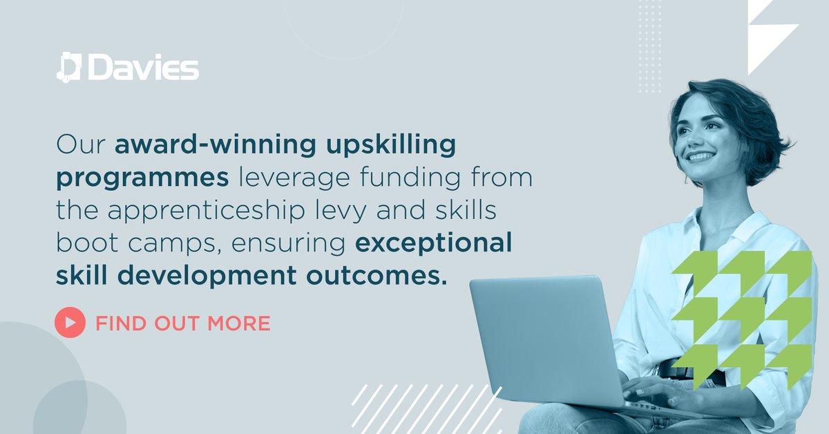 Talent_Davies's tweet photo. At Davies, we deliver professional apprenticeships &amp; boot camps to accelerate careers ⏩

✅ Top 50 apprenticeship provider
✅ 1800+ people on our programmes right now
✅ 94% first-time pass rate

Find out more about our professional education: https://t.co/frJsP4MAbX https://t.co/YWJJo7XNkj