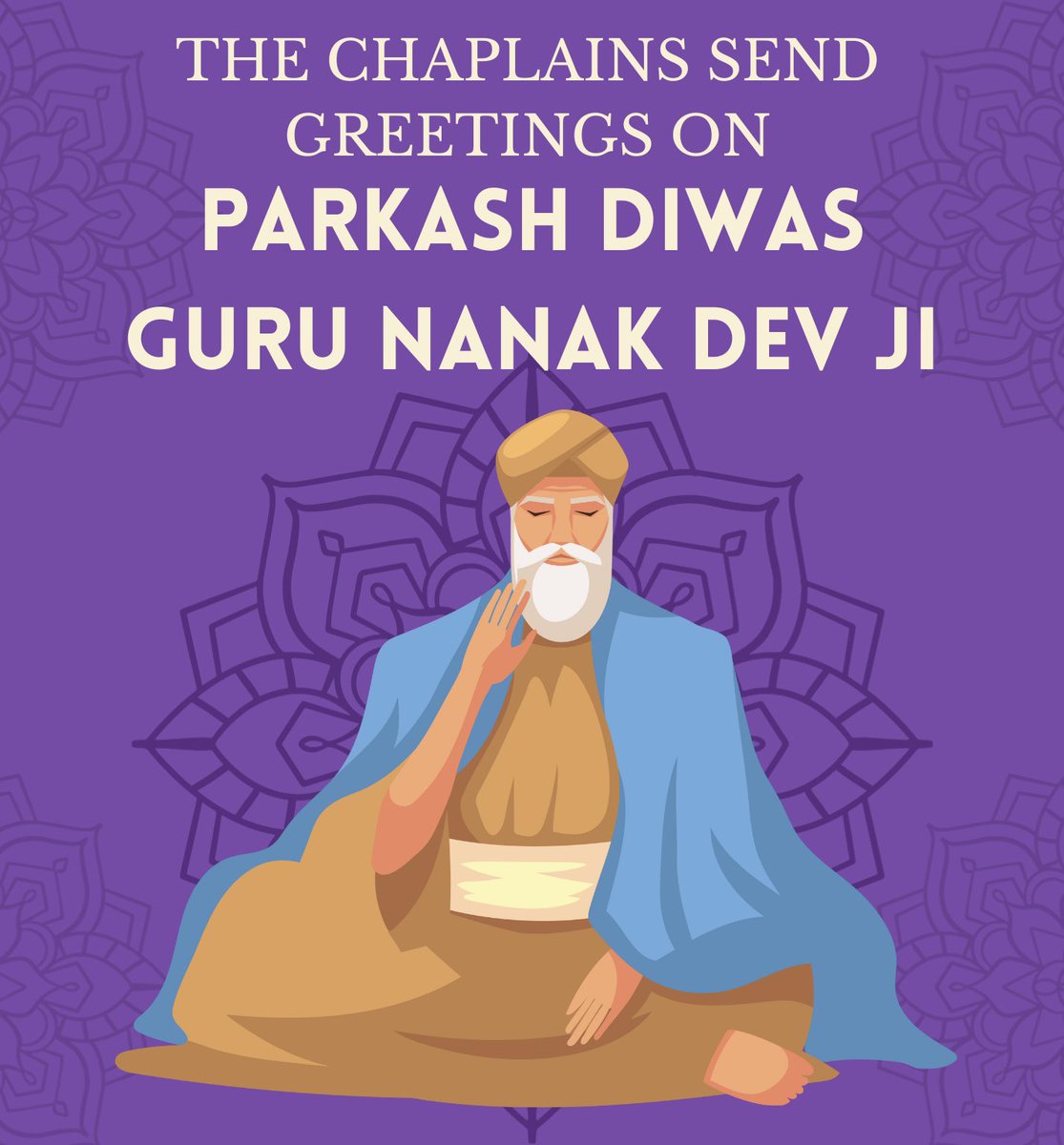 Sending greetings to Sikh students & colleagues @durham_uni & friends celebrating the Enlightenment of Guru Nanak, the First Guru of Sikhism @durhamSU @DUEDI7 @SamDale84 @_ShaidMahmood @DurhamWellbeing @rev_rushton