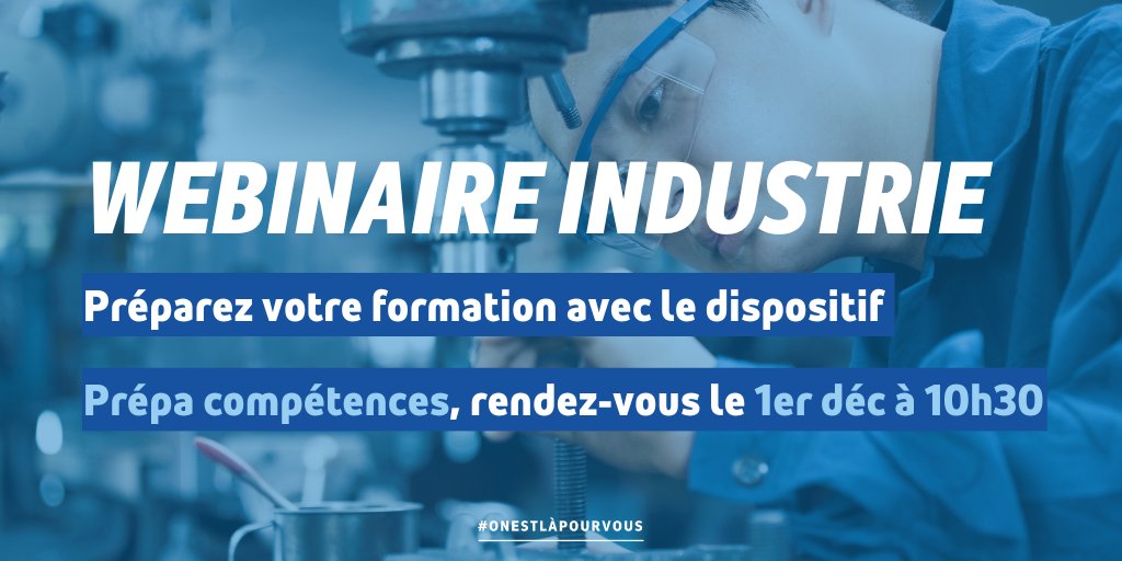 👨‍💻 @pole_emploi et <a href="/Afpa_Formation/">Afpa</a> proposent un parcours à la carte avec le dispositif #PrépaCompétences

Objectif ? Garantir aux demandeurs d'emploi une entrée en #formation et à terme un #emploi durable ✅

Prochain webinaire #Industrie → 1er décembre ℹ️mesevenementsemploi.pole-emploi.fr/mes-evenements…