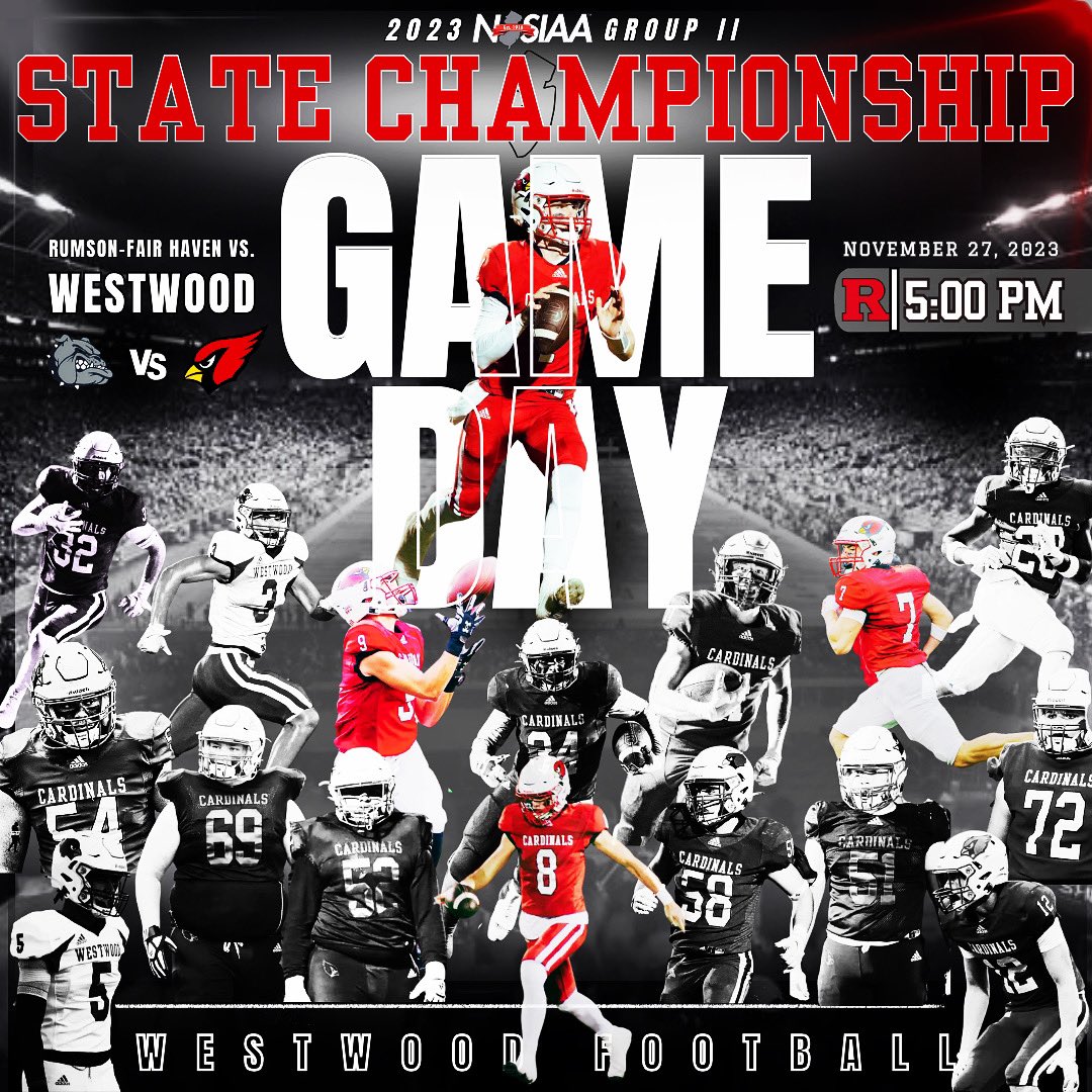 CardinalsTDClub's tweet photo. 🚨IT’S STATE FINAL GAME DAY‼️ The Cards hit the road to finish the journey at @RutgersU to play the Rumson Fair-Haven Bulldogs for the G2 State Championship🏆5:00PM kickoff⏰ Fan buses are ready to go! 🚌 Fill the stands &amp; make it loud!📣#itsaredout🔴 #roadtrip #finish #rollwood https://t.co/Wh2eGdDhBv