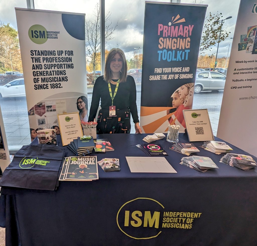 ISM_music's tweet photo. We're at @musicmarkuk conference in Southampton today! Come and chat to Ruth about music hub membership, our teachers' fees survey & the #PrimarySingingToolkit πΆ
#MMConference23 https://t.co/koGmcQgCsv